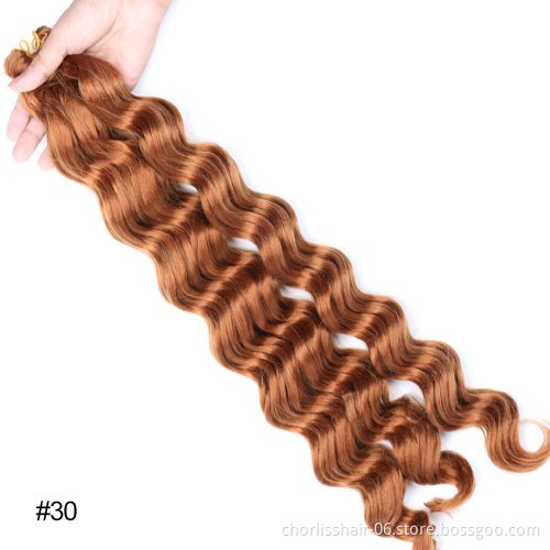 Goddess Long Hot Selling Ocean Wave Fashion Crochet Hair Braids Soft Natural Deep Wave Synthetic Hair Braiding Hair Extensions